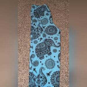 Blue and Black Elephant Print Leggings